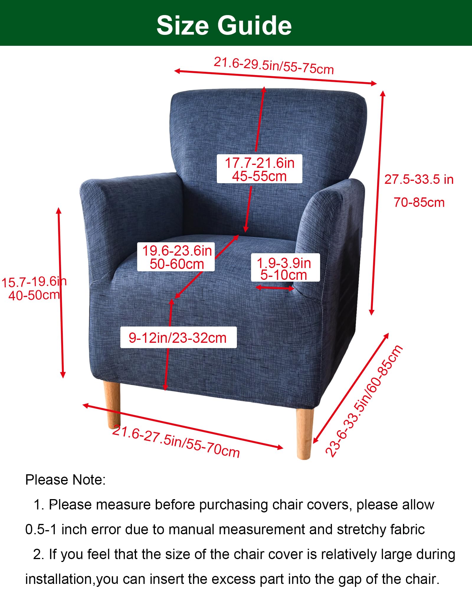 CRFATOP armchair slipcover easy to install for a quick room update