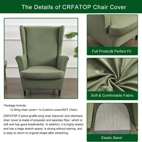 CRFATOP wingback slipcover fits 27.5 to 31.5 inch chairs