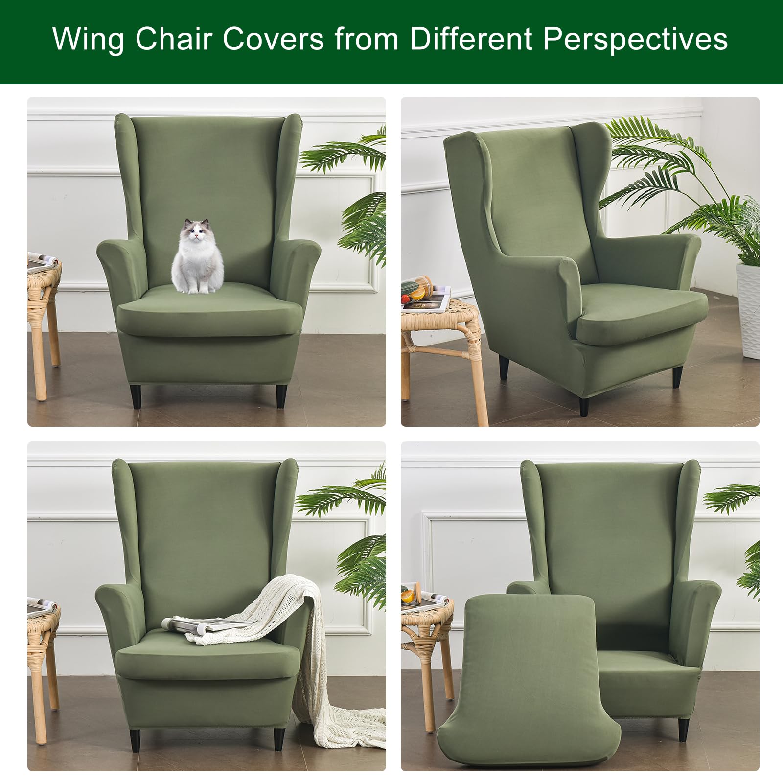 CRFATOP elastic-bottom slipcover for full coverage on most chairs