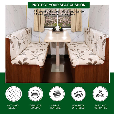 CRFATOP RV dinette install shot shows secure elastic edges.