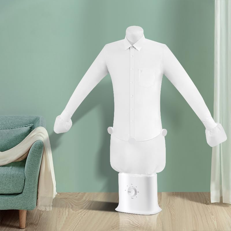 CRILEAL hands-free ironing system demonstrated with shirts and pants