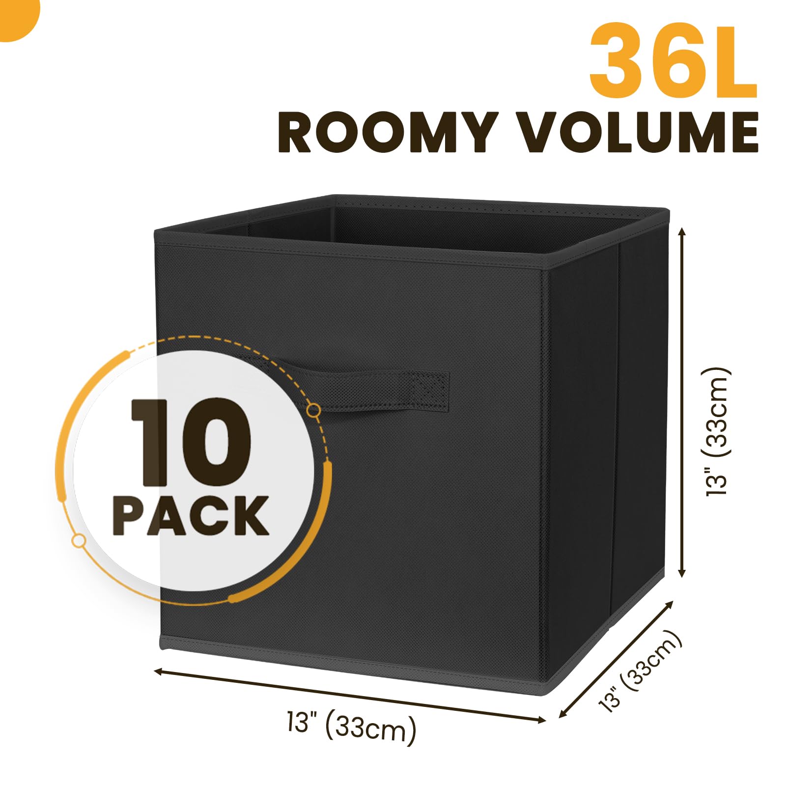 Criusia 10-pack collapsible storage bins on a Kallax shelf for dorm organization.
