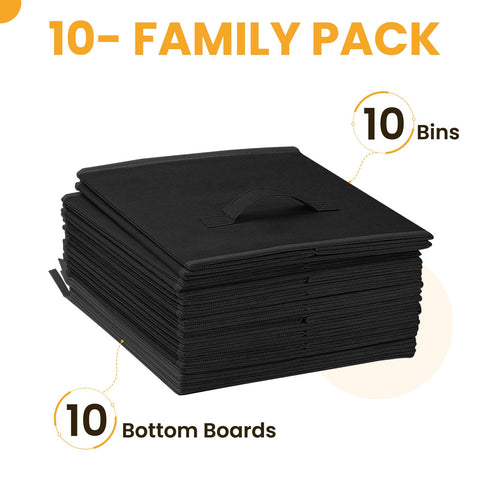 Criusia 13x13x13 storage cube used for clothes and toys on a shelf.