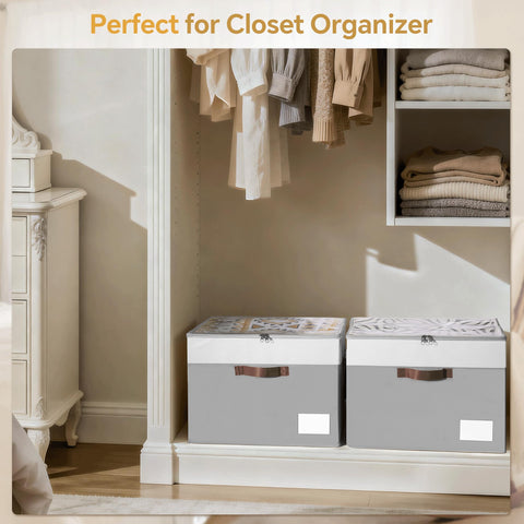 Criusia 2-pack set arranged in a dorm closet for seasonal storage
