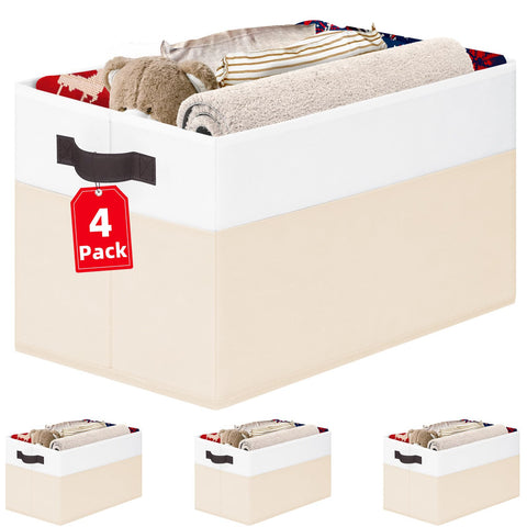 Criusia 4-pack baby clothes organizer bin assembly with dual-tone design for nursery organization.