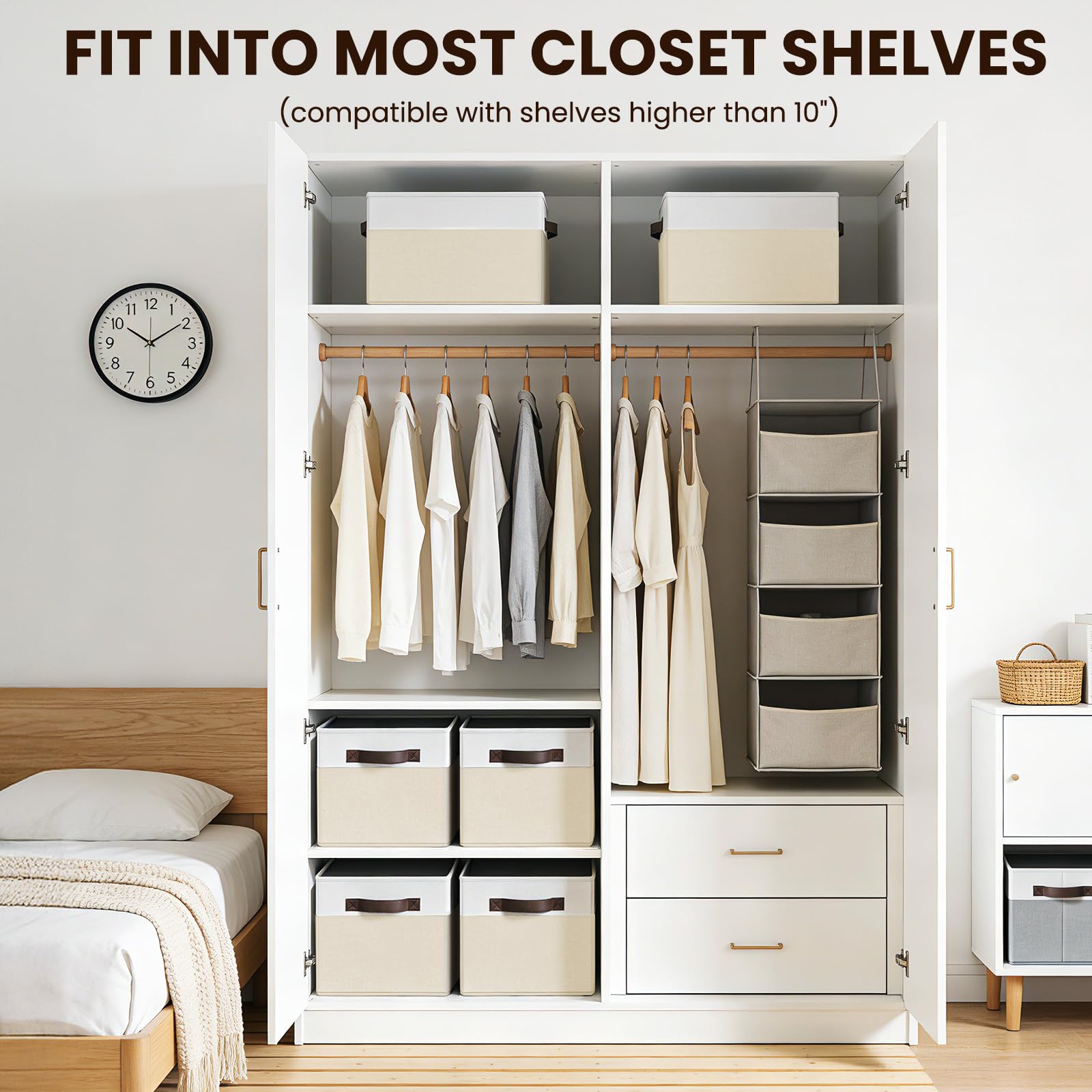 Criusia collapsible storage bin folded flat for compact seasonal storage.