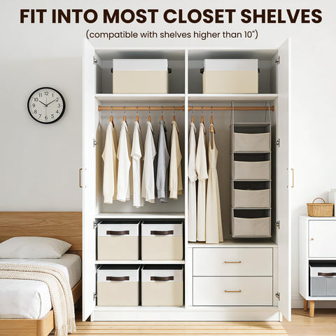 Criusia collapsible storage bin folded flat for compact seasonal storage.