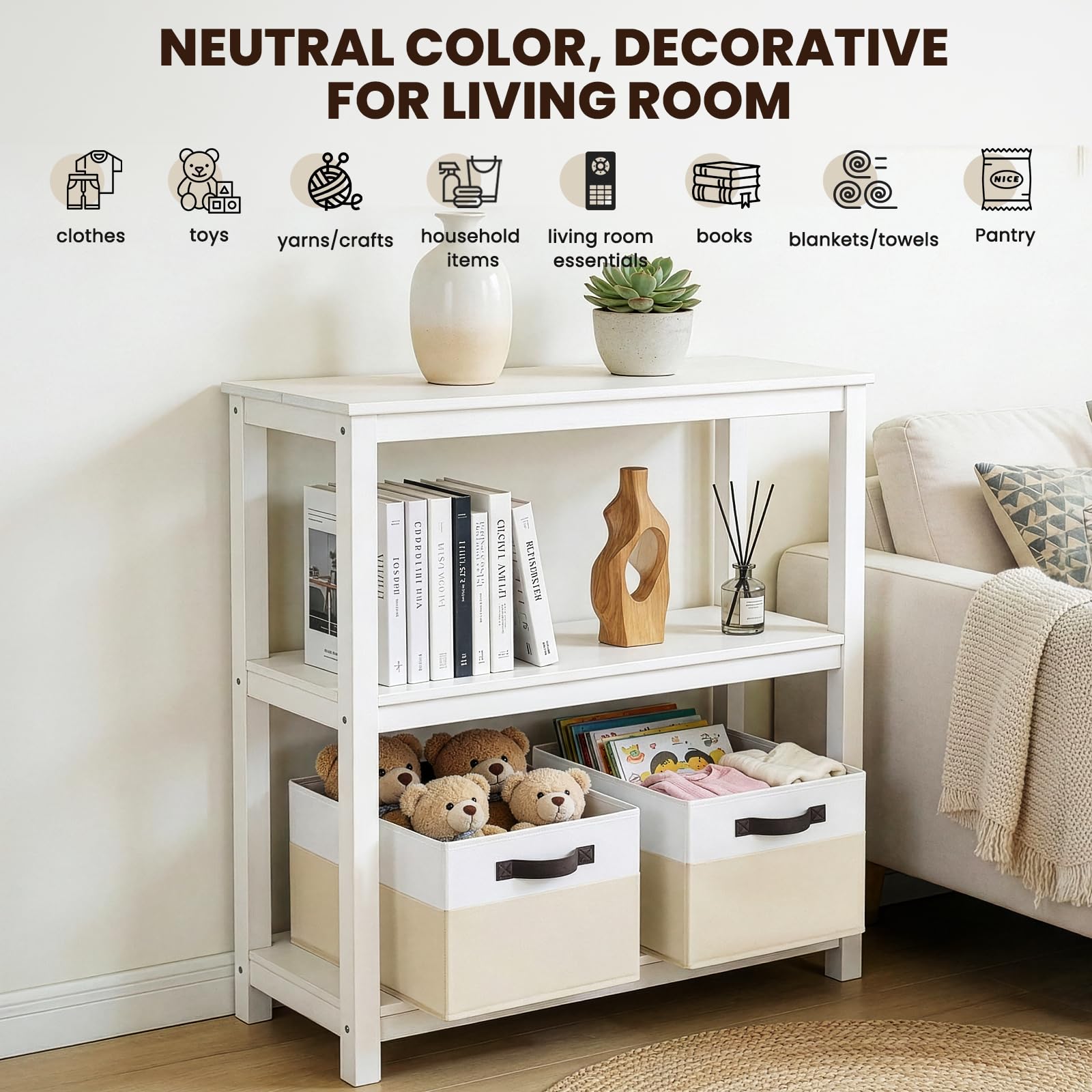 Criusia sturdy bottom-board bin holds form when filled with clothes or toys.