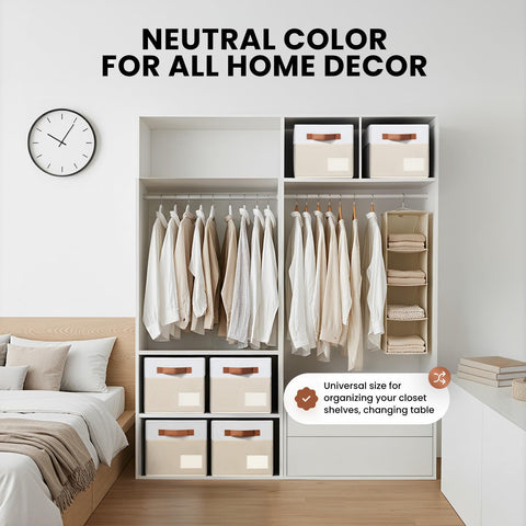 Criusia heavy-load storage baskets with 50 lbs capacity and inner panels.