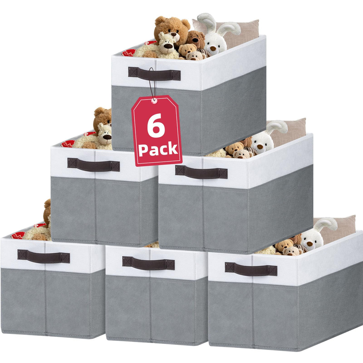 Criusia 6-pack clothes bins on shelf for efficient organization