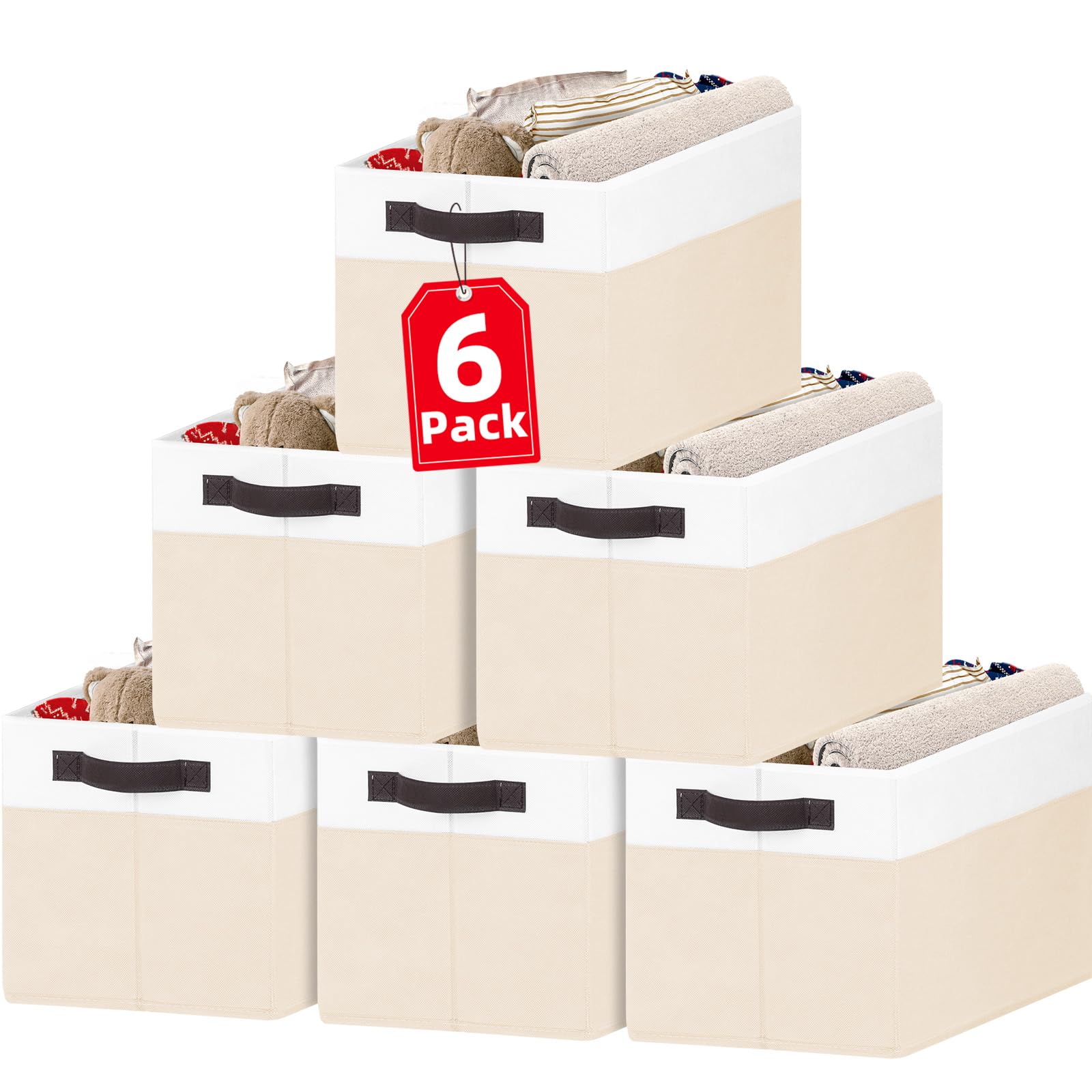 Criusia 6-pack large toy box chest collapsible design for clutter-free playrooms.