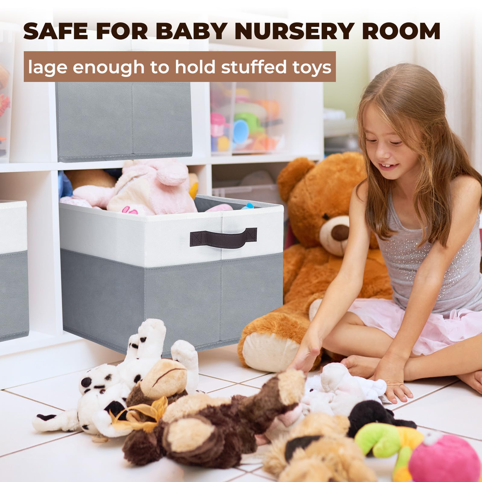 Criusia nursery toy bin keeps toys tidy and accessible