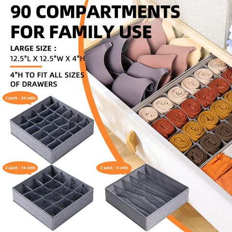 Criusia large-cell configuration highlighting big compartments for bras, socks, and belts