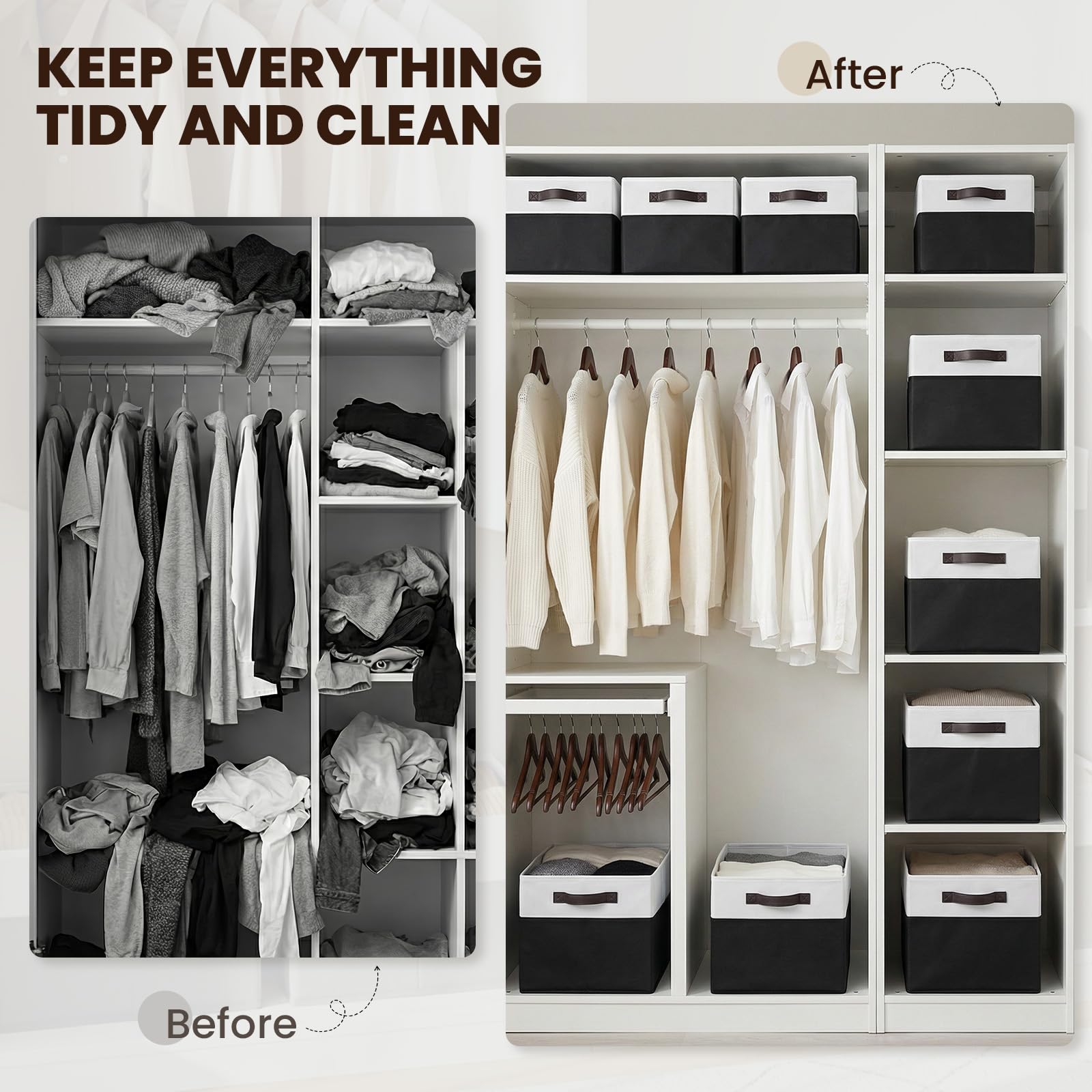 Criusia baskets are ideal for closets and pantry organization.
