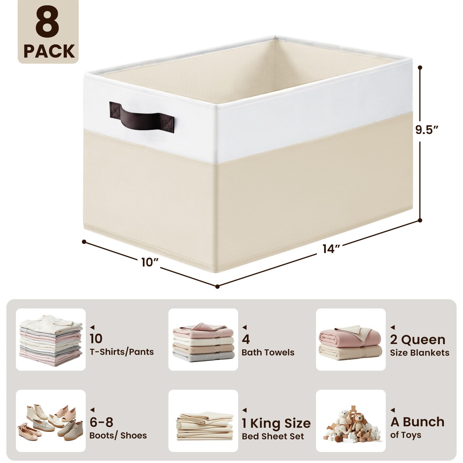 Criusia storage bin side view showing two-tone design and durable construction