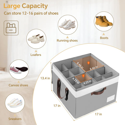Criusia adjustable divider demonstrates customizable compartments for sneakers