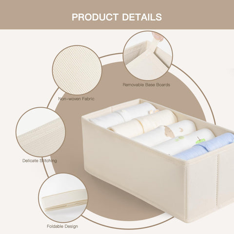Criusia beige drawer organizer filled with baby clothes for tidy nursery storage.