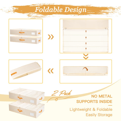 Beige Criusia under-bed bin design with front view and clean lines.