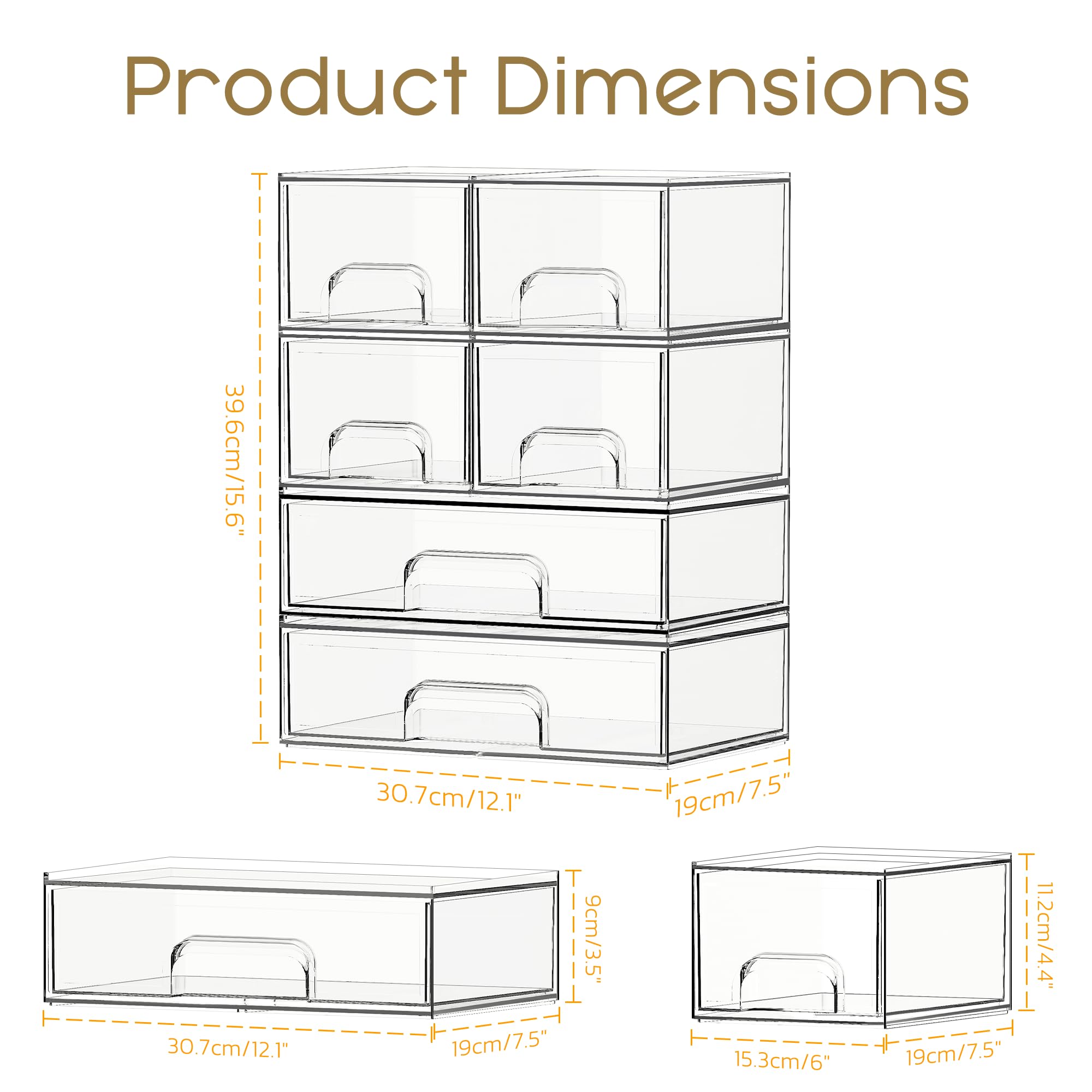 Criusia crystal-clear visibility helps locate cosmetics quickly.