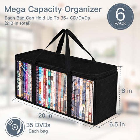 Criusia clear PVC media organizer emphasizes contents for quick access