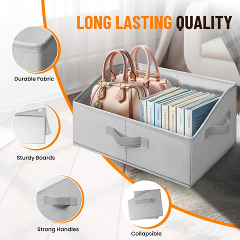 Criusia closet bin in neutral gray complements any room decor
