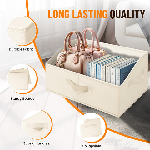 Criusia closet organizers bins collapsible for space-saving storage when not in use.