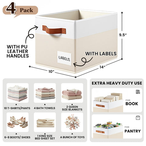 Criusia closet shelf bins with handles simplify moving lightweight items.