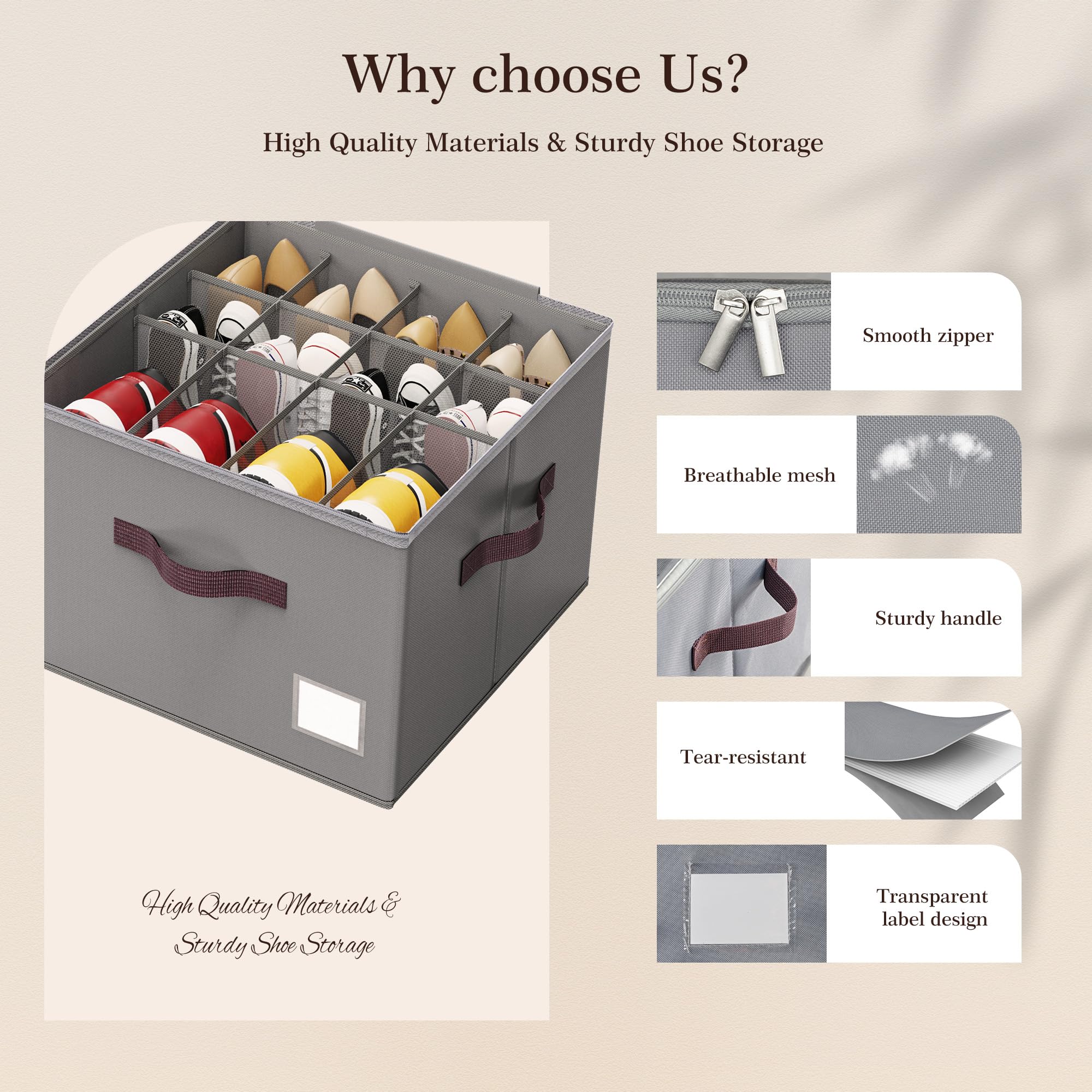Criusia closet storage uses vertical arrangement to maximize space and visibility.