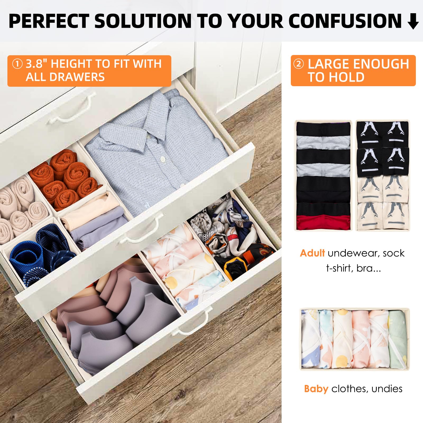 Criusia collapsible fabric divider showing easy setup and space savings.