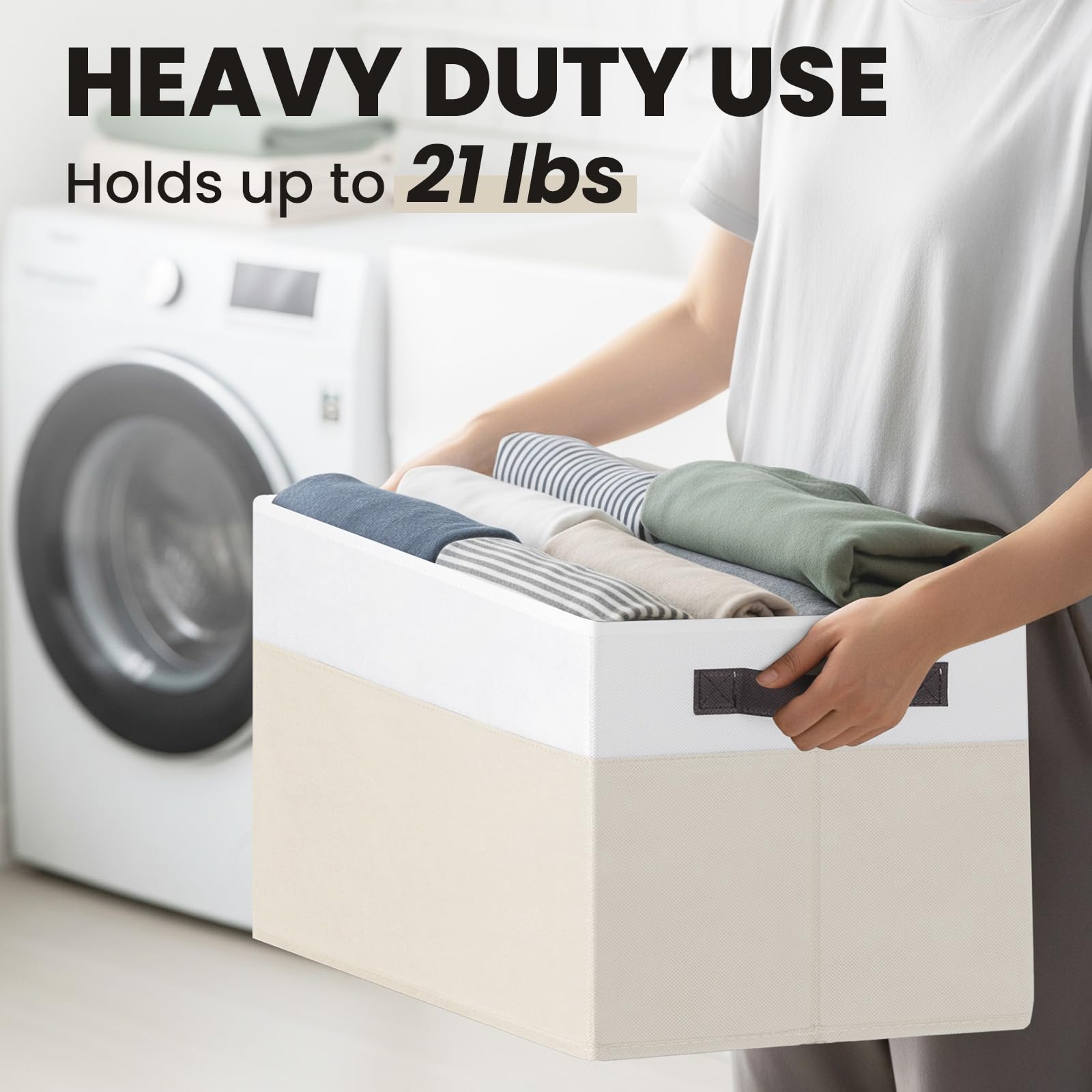 Criusia collapsible storage bin folds flat for compact dorm or apartment storage.