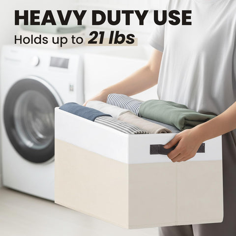 Criusia collapsible storage bin folds flat for compact dorm or apartment storage.