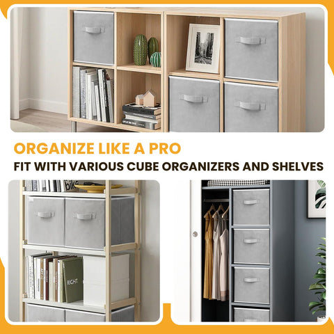 Criusia collapsible storage bin folds flat when not in use.