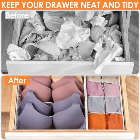 Criusia stackable design doubles storage capacity in deep drawers.