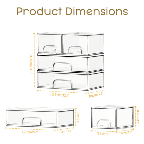 Criusia crystal-clear visibility of contents in drawers for quick access