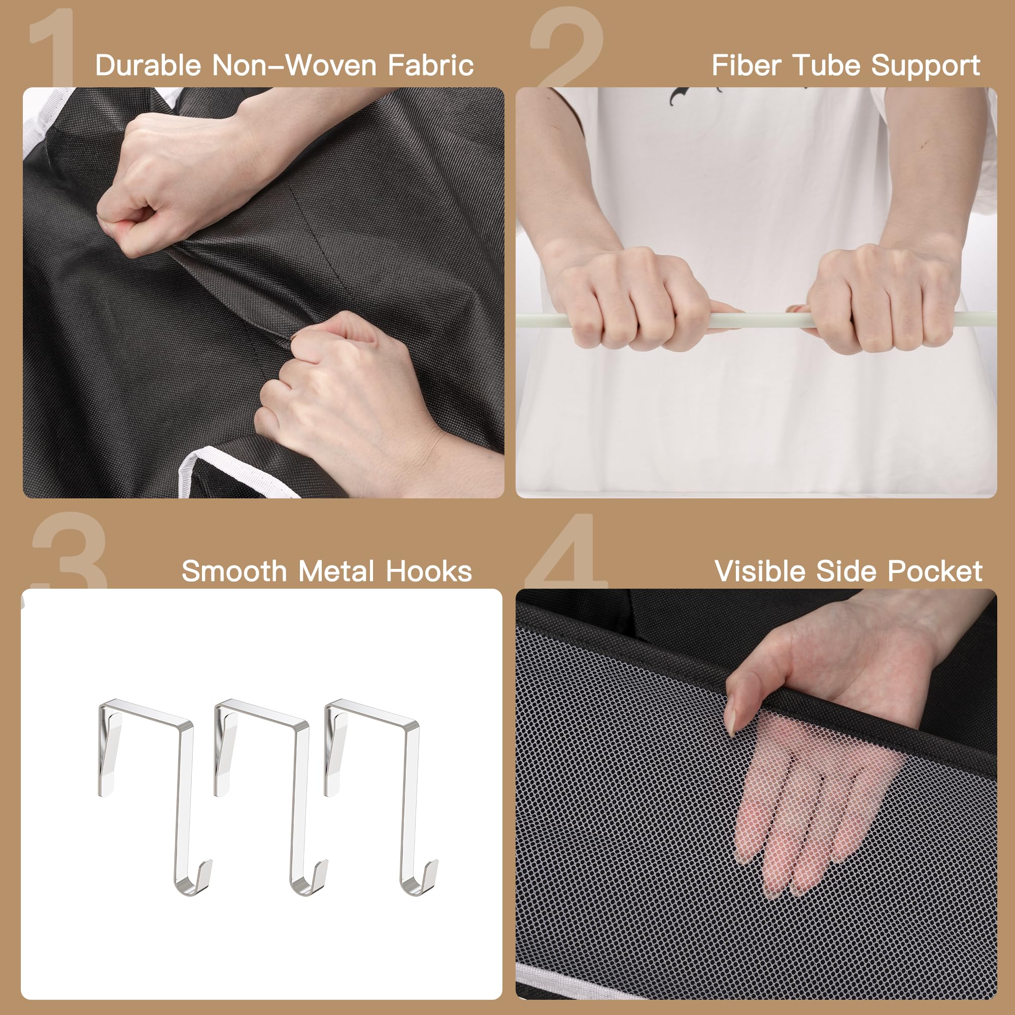 Criusia durable rod-supported construction maintains upright storage.