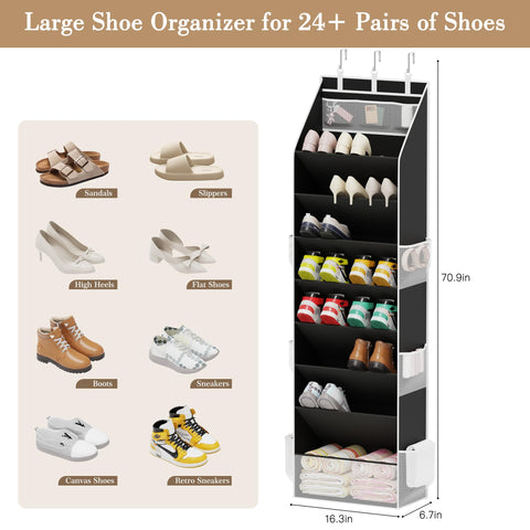Criusia door organizer with large side pockets for belts and accessories.