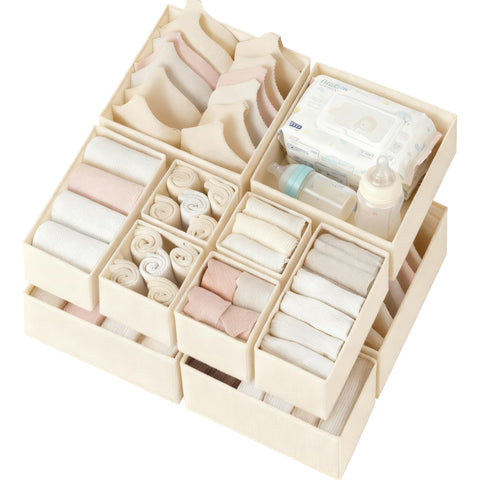 Criusia drawer organizer large box in beige keeps big shirts tidy and accessible.