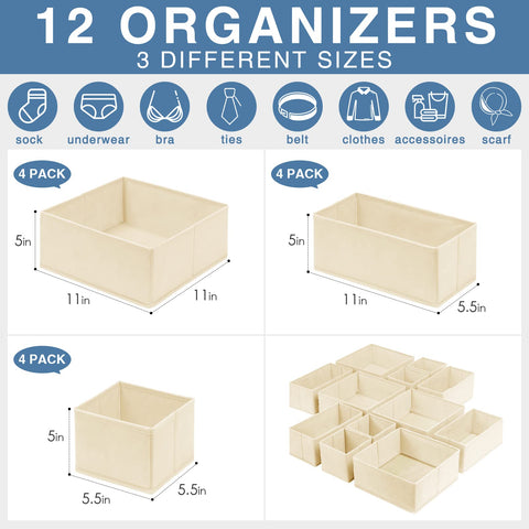 Criusia drawer organizer small bin neatly separates accessories like ties and bras.