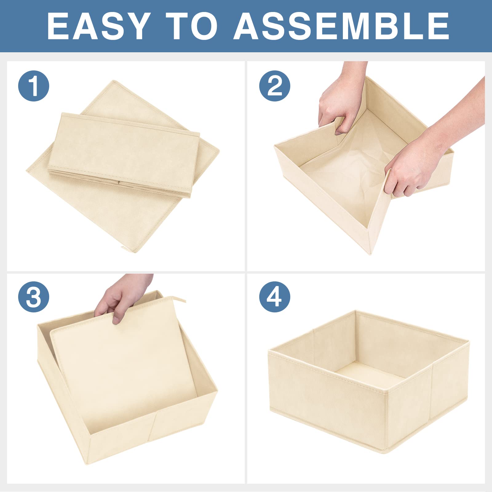 Criusia 12-pack drawer dividers keep closet items visible and easy to find.
