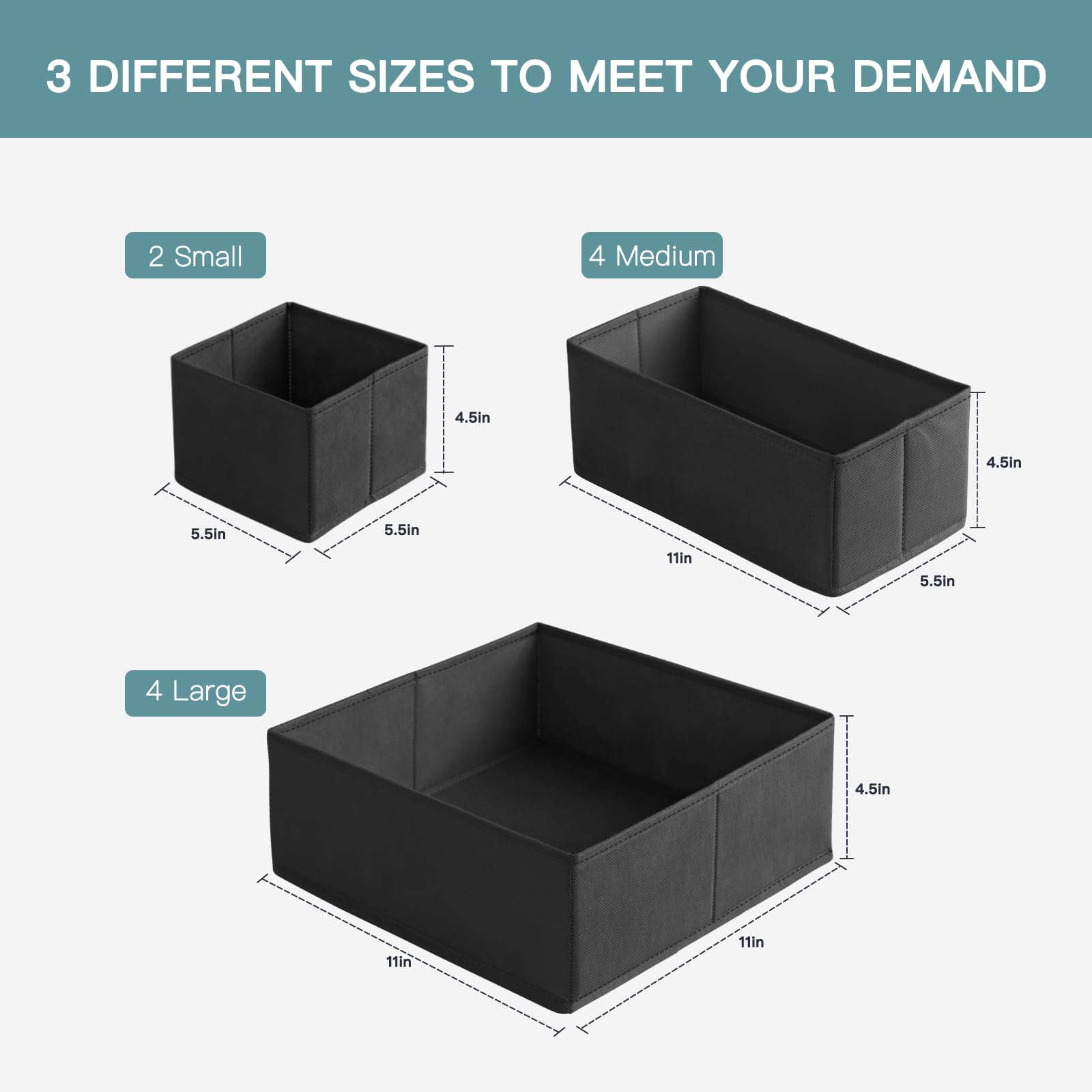 Criusia Drawer Organizer Large Bin Inside Drawer with roomy compartments.