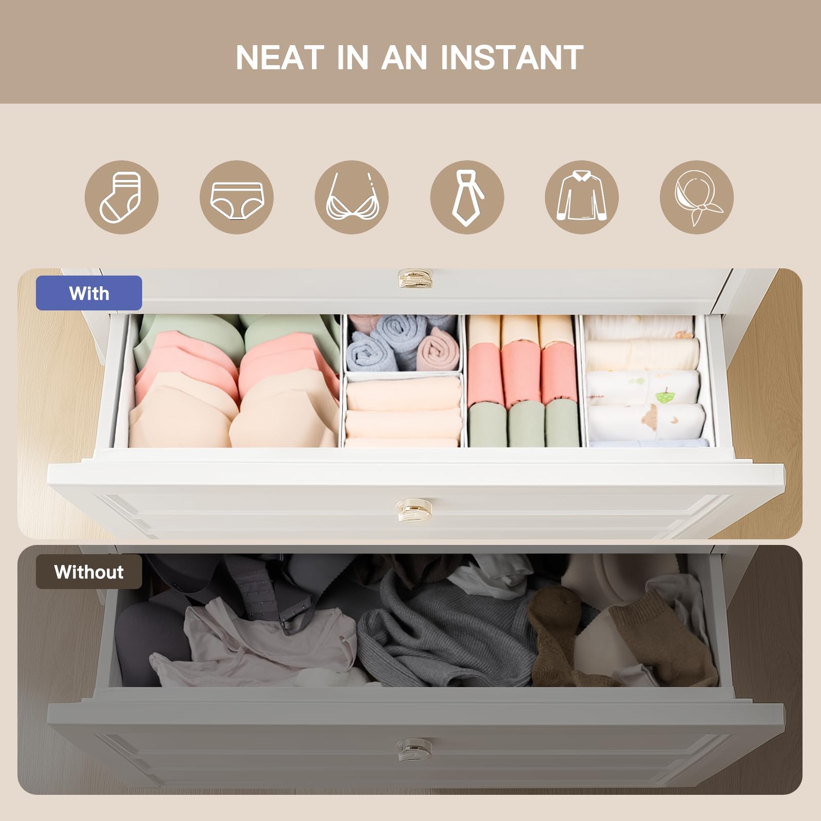 Criusia large in use with folded baby outfits for easy access