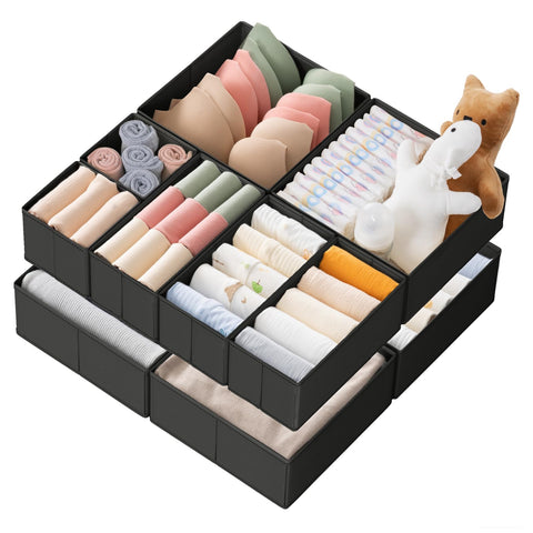 Criusia Drawer Organizer Set Hero: space-saving storage for tidy dressers.