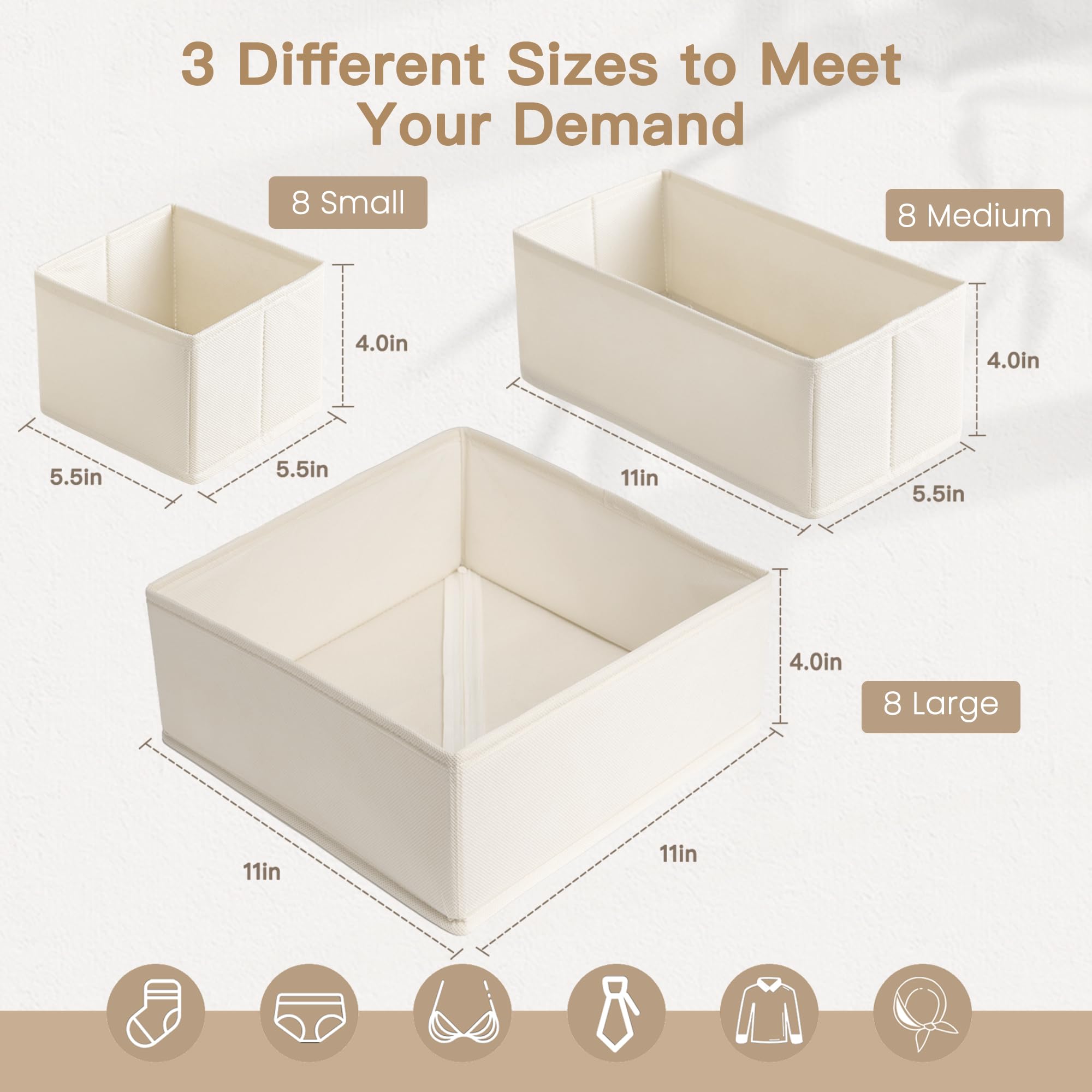 Criusia small beige divider ideal for underwear and socks.