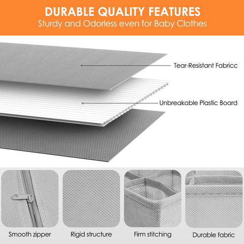 Criusia sturdy plastic-board edges give structure to deep drawers.