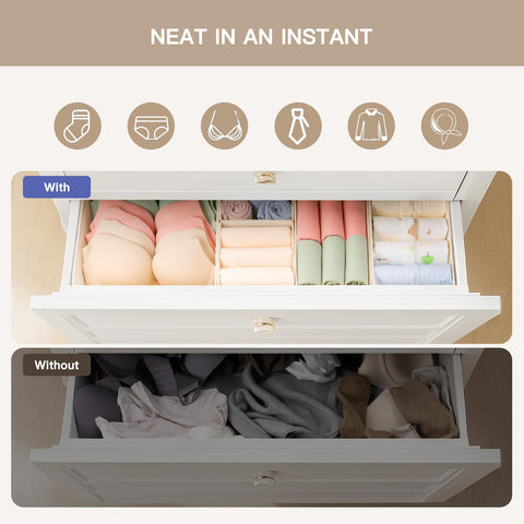 Criusia beige small drawer organizers in a 2-pack for tiny items.