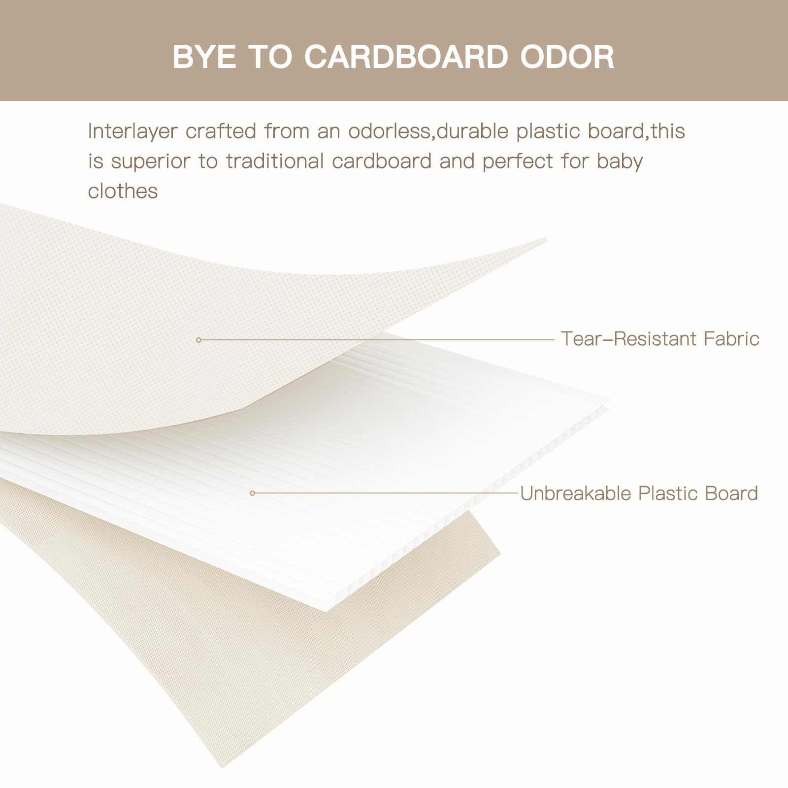 Criusia beige drawer organizers for in-drawer use and quick access.