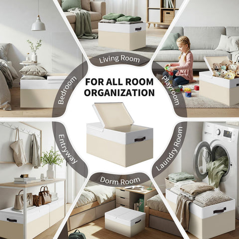 Criusia dustproof foldable storage bin protects contents from dust and stains.