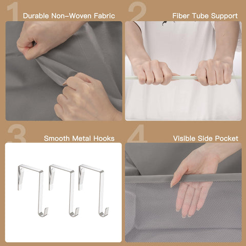 Criusia durable, tool-free door installation with three metal hooks.
