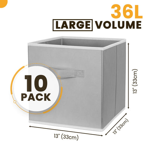 Criusia fabric bin with reinforced dual handles for easy transport.
