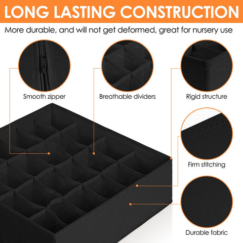 Criusia foldable drawer organizers that collapse flat for easy storage when not in use